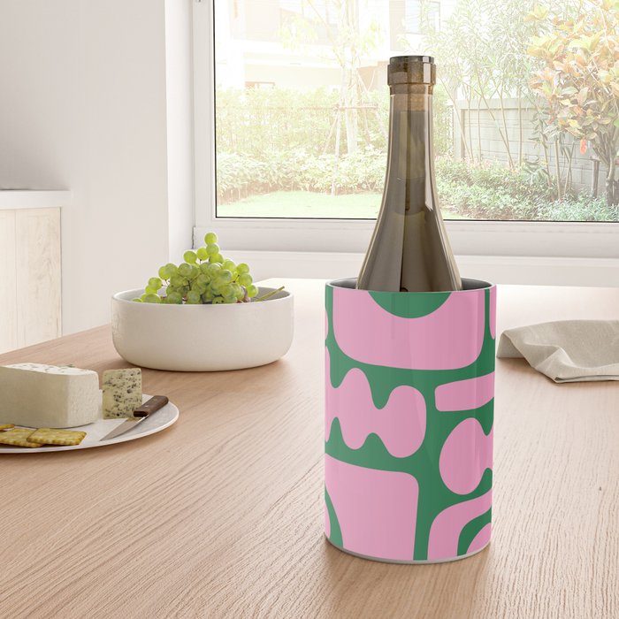 Abstract Green & Pink Decoupage Cutouts Wine Chiller Gallery Image 4