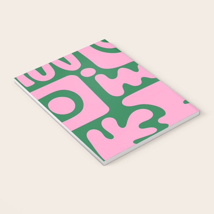 Abstract Green & Pink Decoupage Cutouts Notebook Gallery Image 3