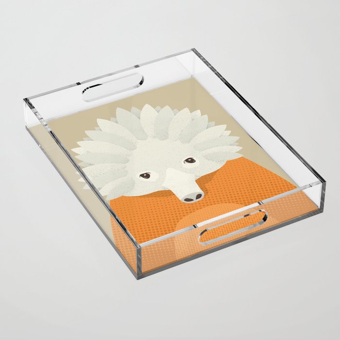 Whimsy Echidna, Animal Portrait Acrylic Tray Gallery Image 1