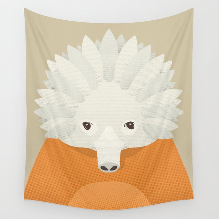 Whimsy Echidna, Animal Portrait Wall Tapestry Gallery Image 4