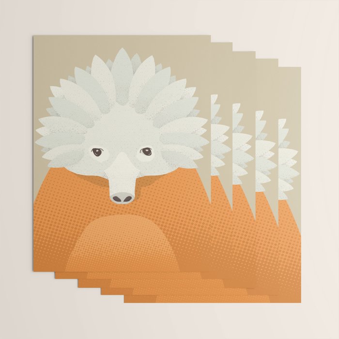Whimsy Echidna, Animal Portrait Wrapping Paper Gallery Image 3