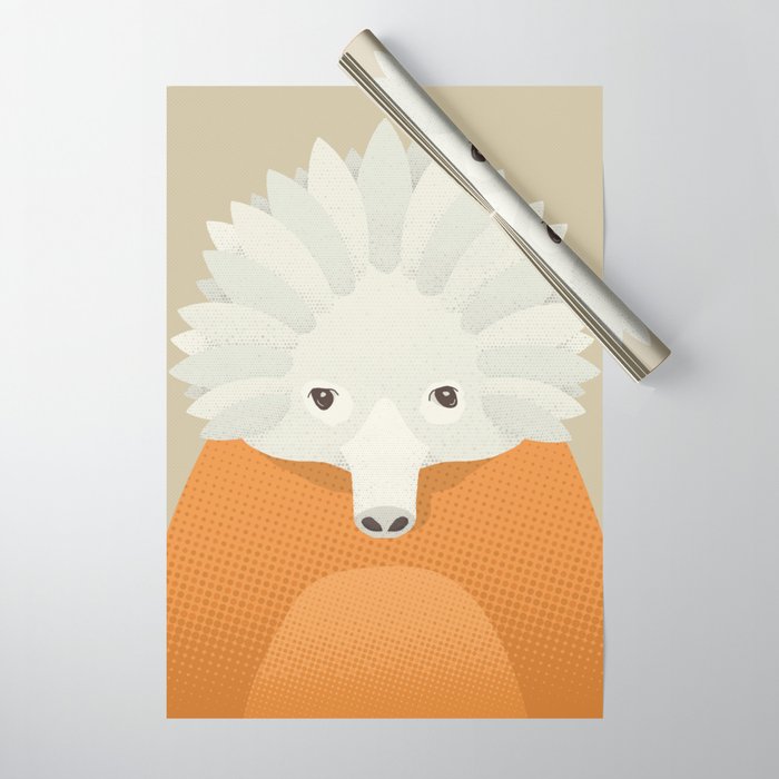 Whimsy Echidna, Animal Portrait Wrapping Paper Gallery Image 1
