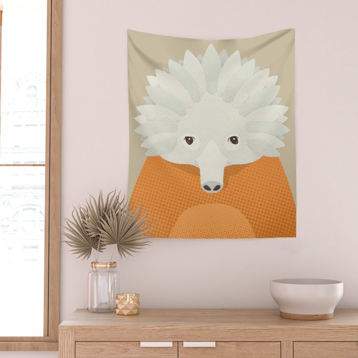 Whimsy Echidna, Animal Portrait Wall Tapestry Gallery Image 2