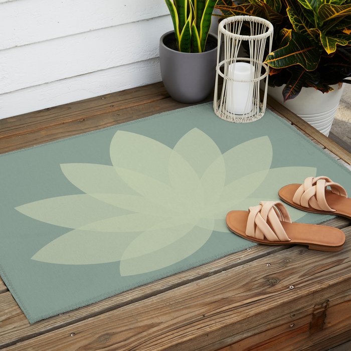 Lotus Flower Minimalism XIV Outdoor Rug Gallery Image 2