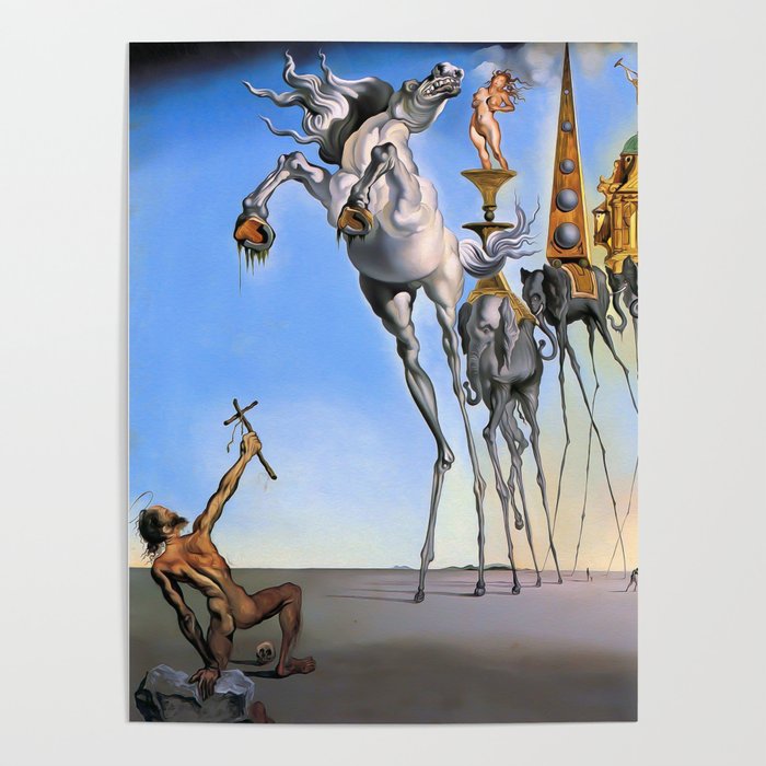 Salvador Dali The Temptation of St. Anthony 1946 Artwork for Wall Art, Prints, Posters, Tshirts, Men, Women, Kids Poster Gallery Image 1