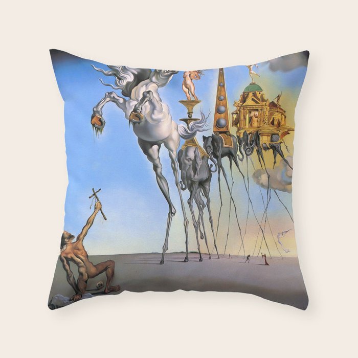 Salvador Dali The Temptation of St. Anthony 1946 Artwork for Wall Art, Prints, Posters, Tshirts, Men, Women, Kids Throw Pillow Gallery Image 6
