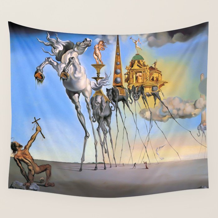 Salvador Dali The Temptation of St. Anthony 1946 Artwork for Wall Art, Prints, Posters, Tshirts, Men, Women, Kids Wall Tapestry Gallery Image 4