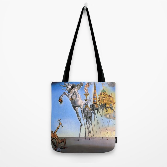 Salvador Dali The Temptation of St. Anthony 1946 Artwork for Wall Art, Prints, Posters, Tshirts, Men, Women, Kids Tote Bag Gallery Image 2