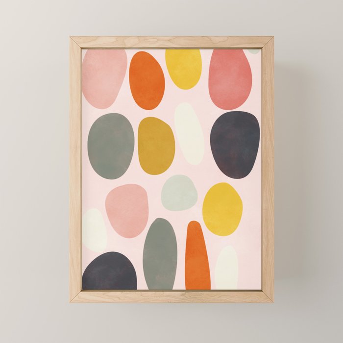dots and pebbles mid century abstract Mini Art Print Gallery Image 1