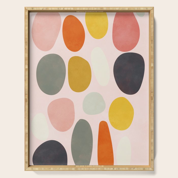 dots and pebbles mid century abstract Serving Tray Gallery Image 1