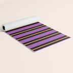 Halloween Stripes Purple Black Orange Vertical Stripe Pattern Yoga Mat Gallery Image 2