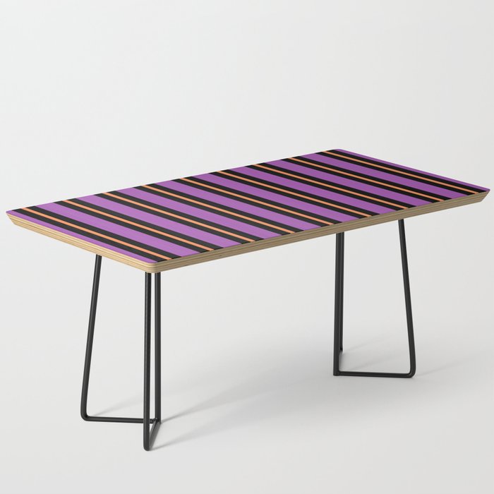 Halloween Stripes Purple Black Orange Vertical Stripe Pattern Coffee Table Gallery Image 1