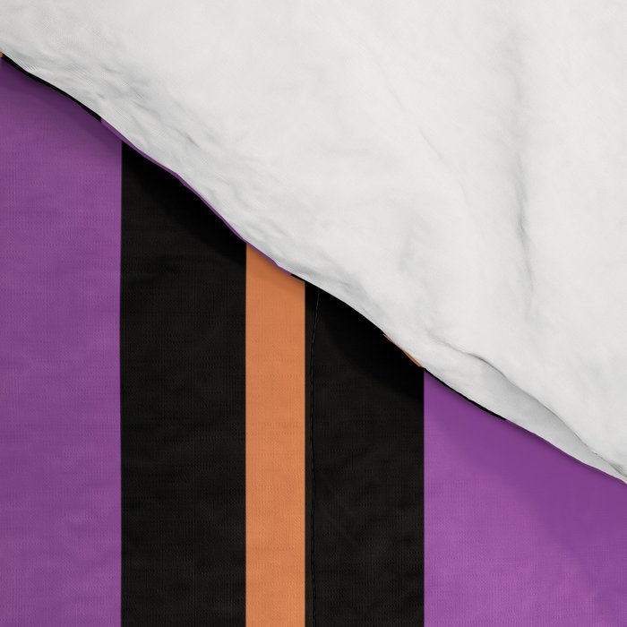 Halloween Stripes Purple Black Orange Vertical Stripe Pattern Comforter Gallery Image 4