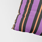 Halloween Stripes Purple Black Orange Vertical Stripe Pattern Pillow Sham Gallery Image 4