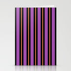 Halloween Stripes Purple Black Orange Vertical Stripe Pattern Stationery Card Gallery Image 2