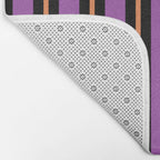 Halloween Stripes Purple Black Orange Vertical Stripe Pattern Bath Mat Gallery Image 2