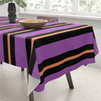 Halloween Stripes Purple Black Orange Vertical Stripe Pattern Tablecloth Gallery Image 3
