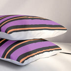 Halloween Stripes Purple Black Orange Vertical Stripe Pattern Pillow Sham Gallery Image 3