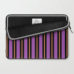 Halloween Stripes Purple Black Orange Vertical Stripe Pattern Laptop Sleeve Gallery Image 2