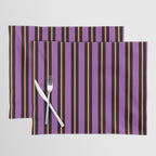 Halloween Stripes Purple Black Orange Vertical Stripe Pattern Placemat Gallery Image 1