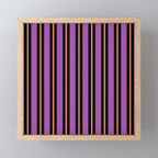Halloween Stripes Purple Black Orange Vertical Stripe Pattern Mini Art Print Gallery Image 1