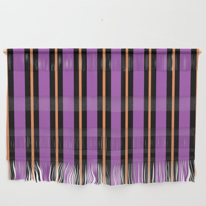 Halloween Stripes Purple Black Orange Vertical Stripe Pattern Wall Hanging Gallery Image 1