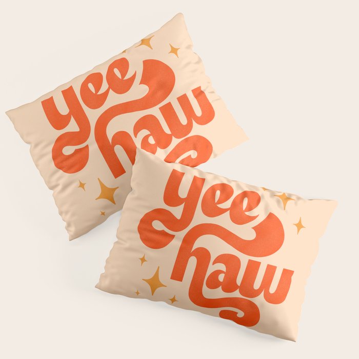 Yee Haw - Orange on Cream Pillow Sham Gallery Image 3