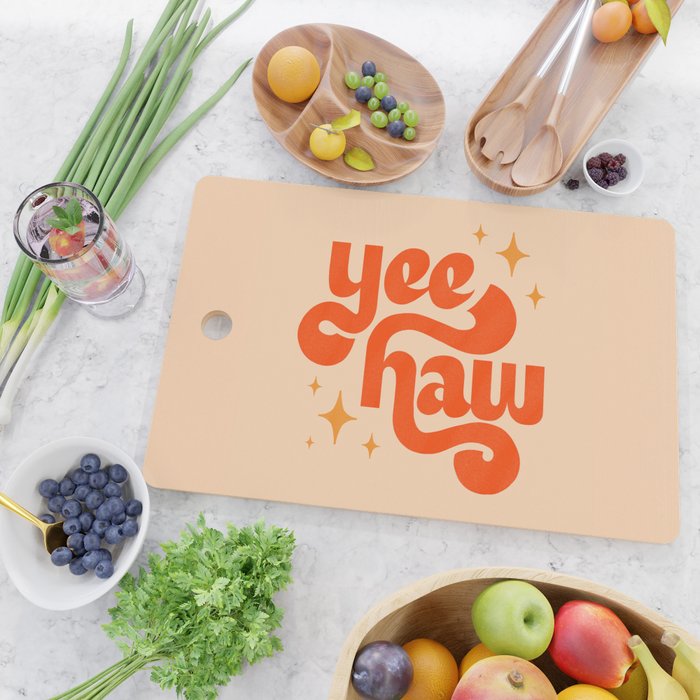 Yee Haw - Orange on Cream Cutting Board Gallery Image 2