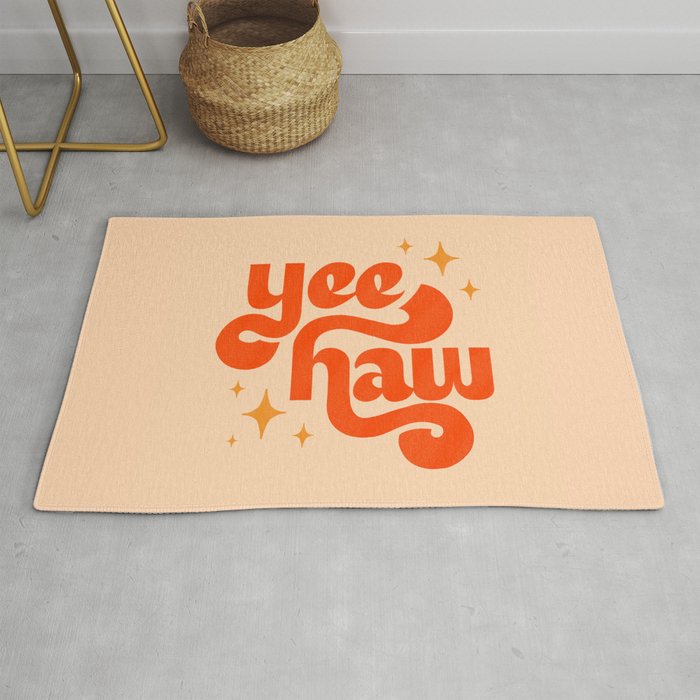 Yee Haw - Orange on Cream Rug Gallery Image 1