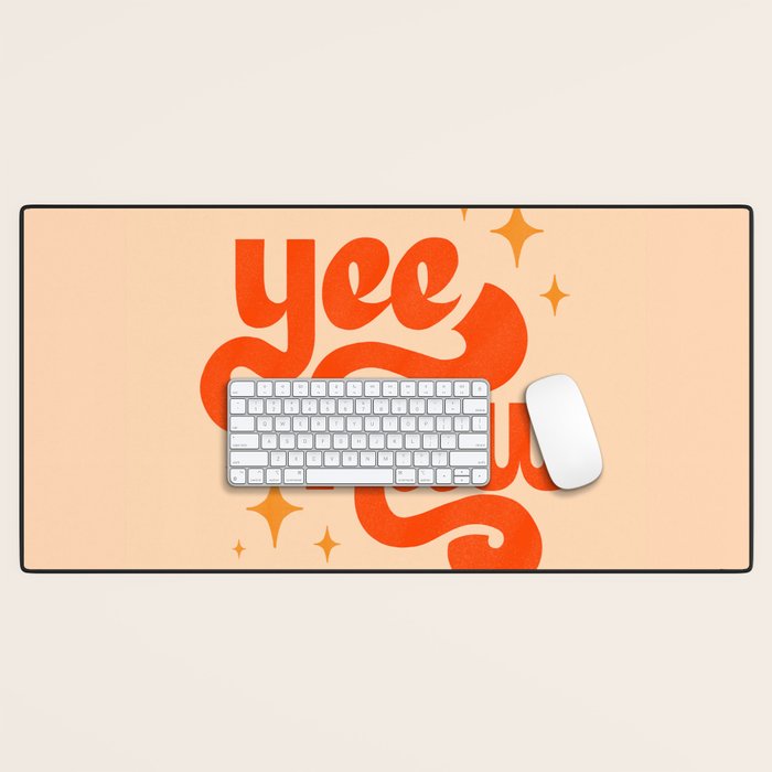 Yee Haw - Orange on Cream Desk Mat Gallery Image 1