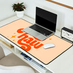 Yee Haw - Orange on Cream Desk Mat Gallery Image 2