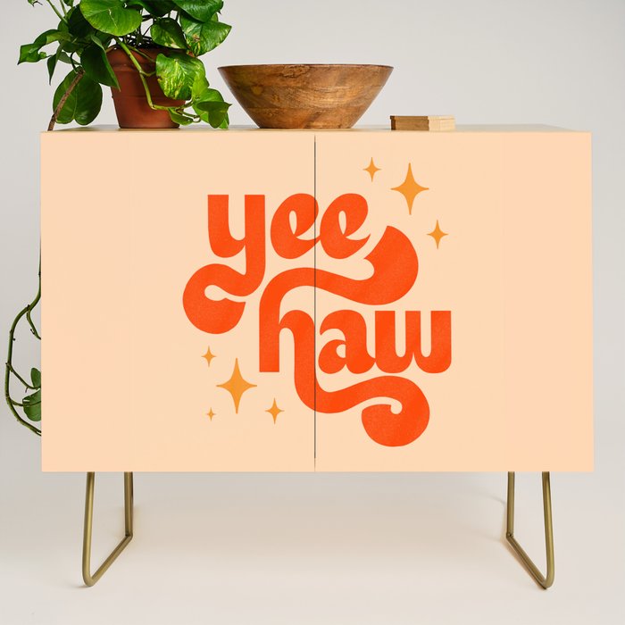 Yee Haw - Orange on Cream Credenza Gallery Image 1