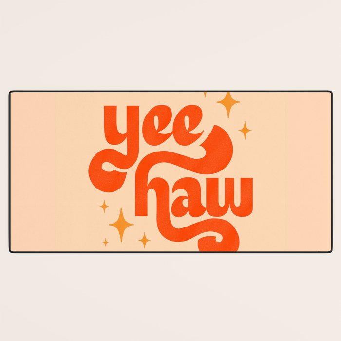 Yee Haw - Orange on Cream Desk Mat Gallery Image 3