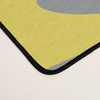 New Groove Retro Swirl Abstract Pattern in Yellow and Gray Desk Mat Gallery Image 4