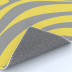 New Groove Retro Swirl Abstract Pattern in Yellow and Gray Rug Gallery Image 4
