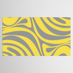 New Groove Retro Swirl Abstract Pattern in Yellow and Gray Tablecloth Gallery Image 2