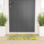 New Groove Retro Swirl Abstract Pattern in Yellow and Gray Welcome Mat Gallery Image 3