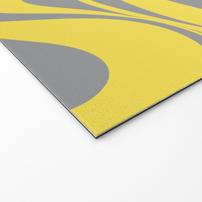 New Groove Retro Swirl Abstract Pattern in Yellow and Gray Welcome Mat Gallery Image 2