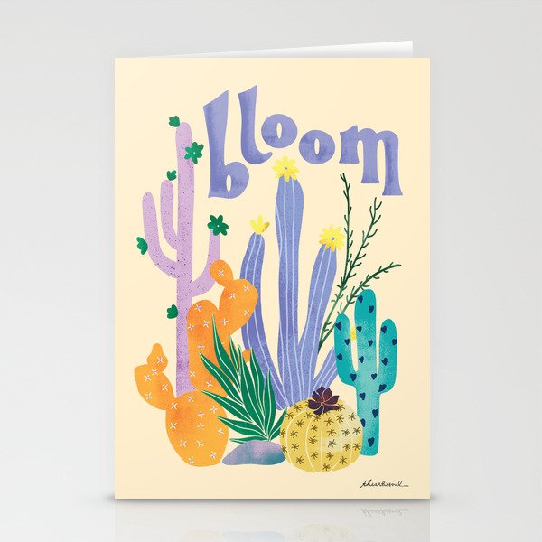 Cactus Blooms Stationery Card Gallery Image 1