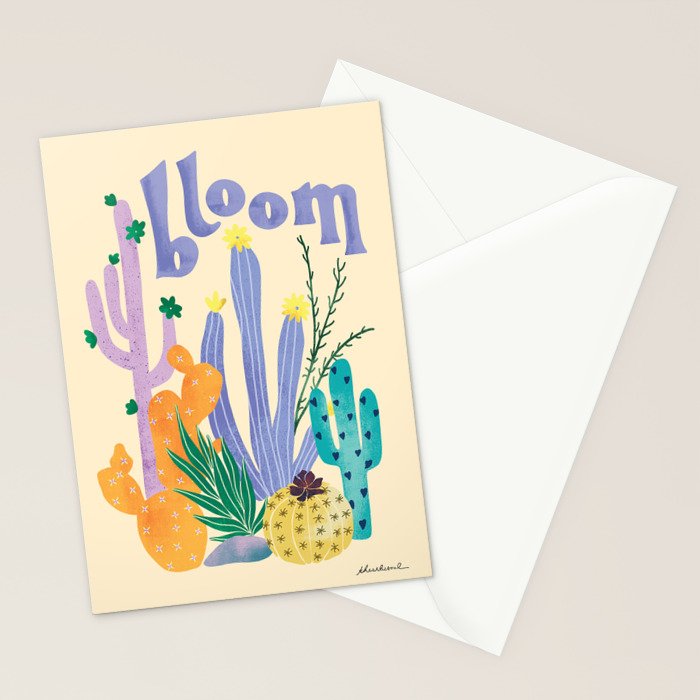 Cactus Blooms Stationery Card Gallery Image 2