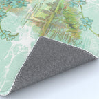 Modern vintage mint marble floral landscape Rug Gallery Image 4