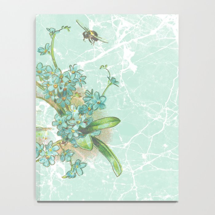 Modern vintage mint marble floral landscape Notebook Gallery Image 4
