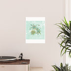 Modern vintage mint marble floral landscape Poster Gallery Image 2