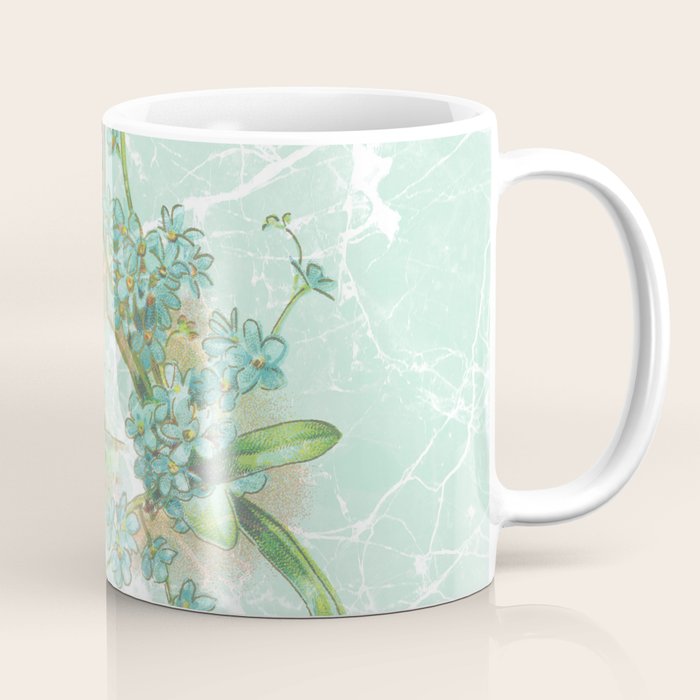 Modern vintage mint marble floral landscape Coffee Mug Gallery Image 1