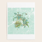 Modern vintage mint marble floral landscape Poster Gallery Image 4