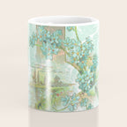Modern vintage mint marble floral landscape Coffee Mug Gallery Image 4