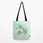 Modern vintage mint marble floral landscape Tote Bag Gallery Image 2