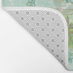 Modern vintage mint marble floral landscape Bath Mat Gallery Image 2