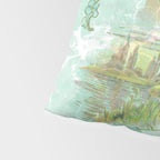 Modern vintage mint marble floral landscape Pillow Sham Gallery Image 4