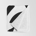 Bold Black White Botanical Leaf Silhouettes Throw Blanket Gallery Image 3